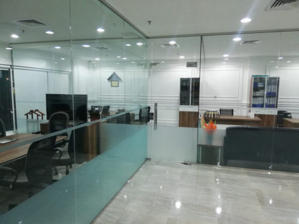 Glass partition and Office interior design works in qatar by Softzone Interiors Qatar