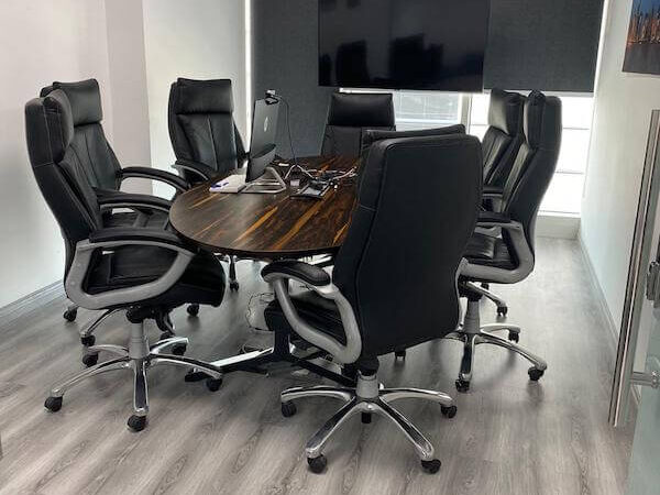 Office table, chairs and interior design works in qatar by Softzone Interiors Qatar