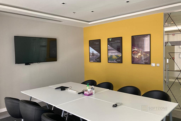 Office partition design in Qatar | Conference room interior design companies in Qatar | Softzone interiors
